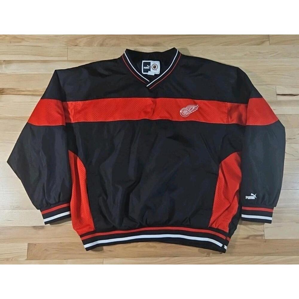 Puma Detroit Red Wings Pullover Jacket XL‎ Windbreaker NHL